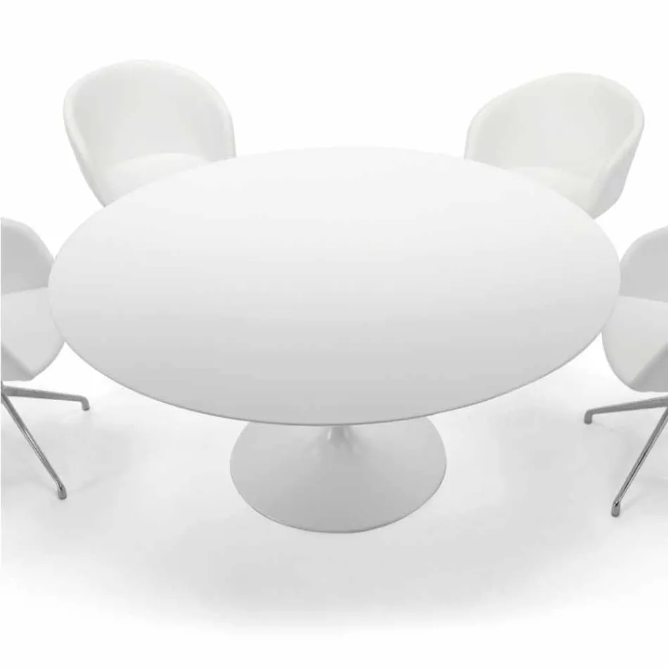 Kulatý jídelní stůl s laminátovou deskou Made in Italy – dolary Viadurini