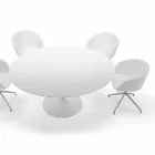 Kulatý jídelní stůl s laminátovou deskou Made in Italy – dolary Viadurini