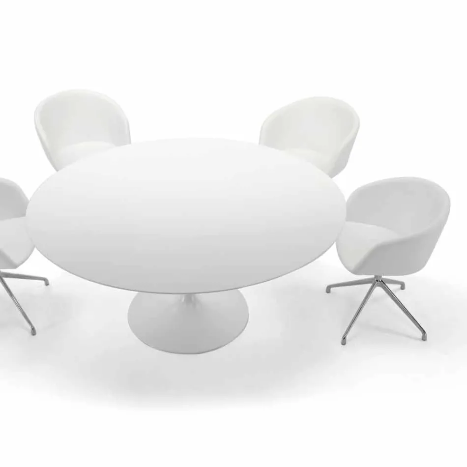 Kulatý jídelní stůl s laminátovou deskou Made in Italy – dolary Viadurini