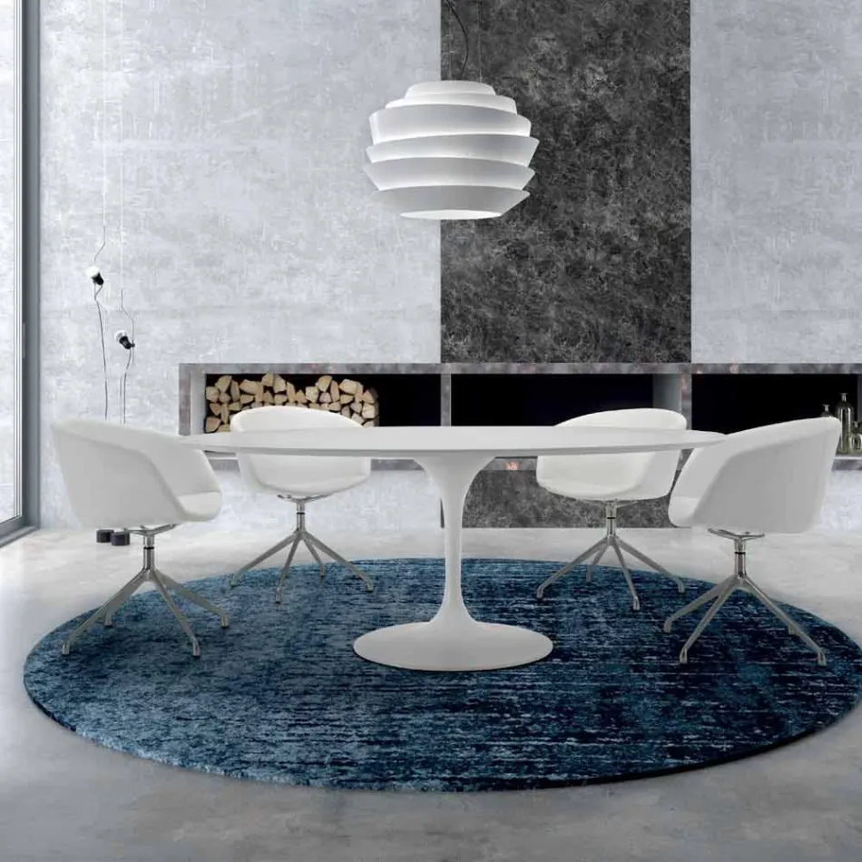 Kulatý jídelní stůl s laminátovou deskou Made in Italy – dolary Viadurini