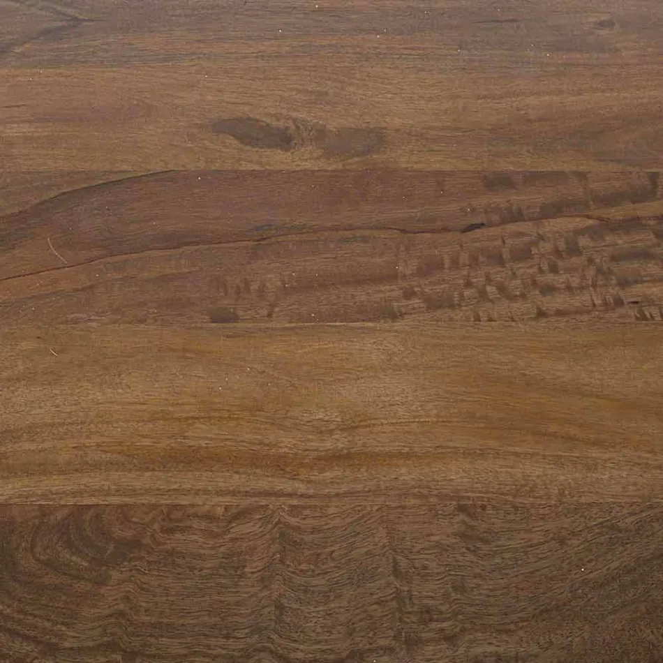 Kulatý jídelní stůl Homemotion s deskou z mangového dřeva - Rondolo Viadurini