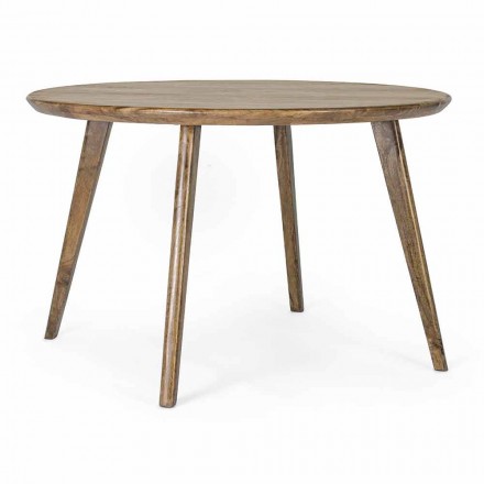 Kulatý jídelní stůl Homemotion s deskou z mangového dřeva - Rondolo Viadurini
