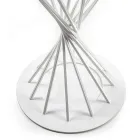 Kulatý jídelní stůl s laminovanou dřevěnou deskou a ocelovou základnou - Mileto Viadurini