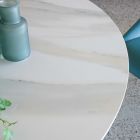 Kulatý jídelní stůl z leštěné keramiky a oceli Florim - Denali Viadurini