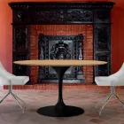 Kulatý jídelní stůl z HPL laminátu a hliníku Made in Italy - dolary Viadurini