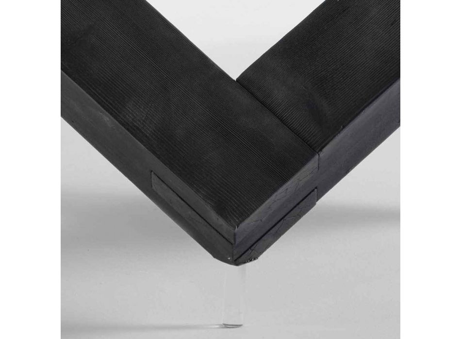 Tabulka Kulatý jídelní dřeva se skleněnou deskou Bao, moderní design Viadurini