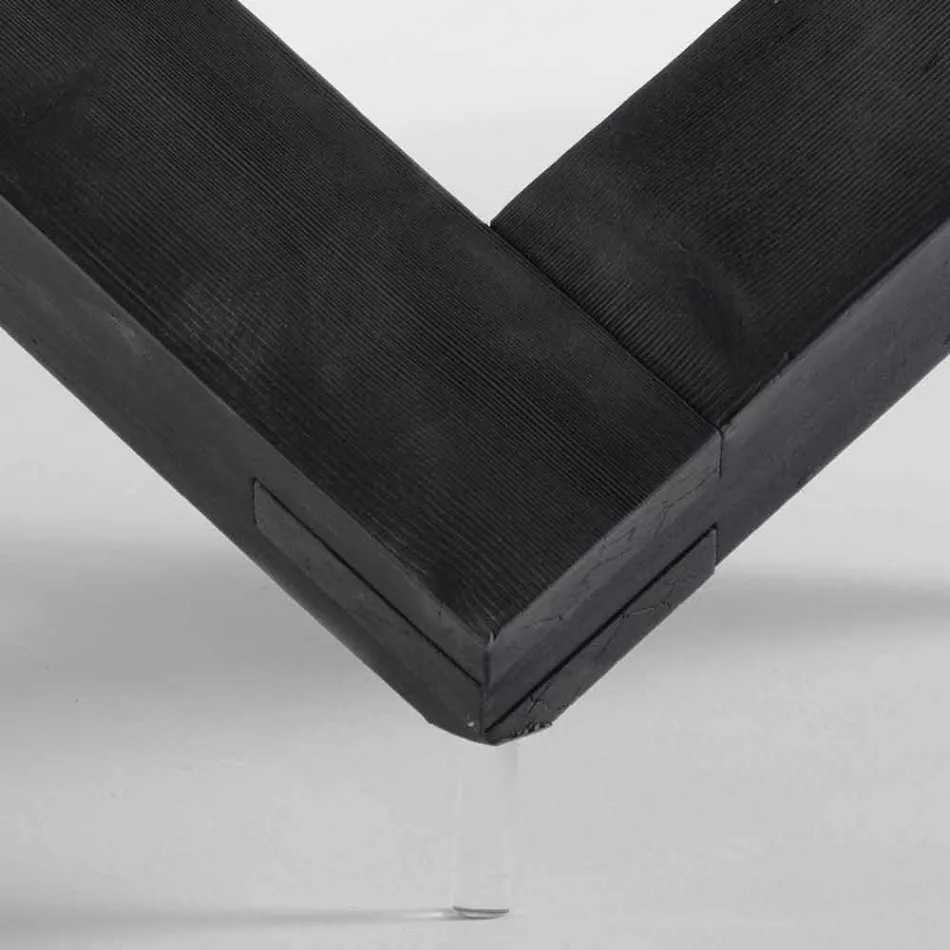 Tabulka Kulatý jídelní dřeva se skleněnou deskou Bao, moderní design Viadurini