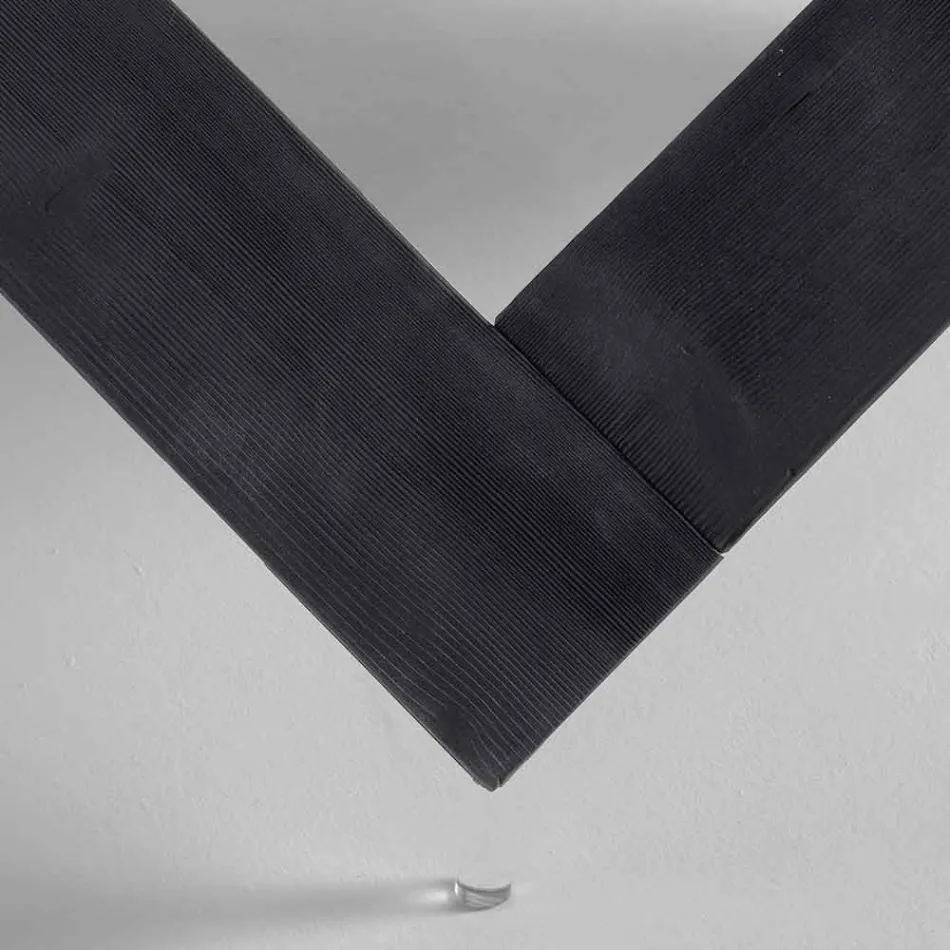 Tabulka Kulatý jídelní dřeva se skleněnou deskou Bao, moderní design Viadurini