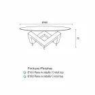 Tabulka Kulatý jídelní dřeva se skleněnou deskou Bao, moderní design Viadurini