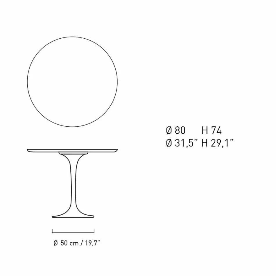 Kulatý jídelní stůl z mramoru a lakovaného hliníku vyrobený v Itálii - vynikající Viadurini