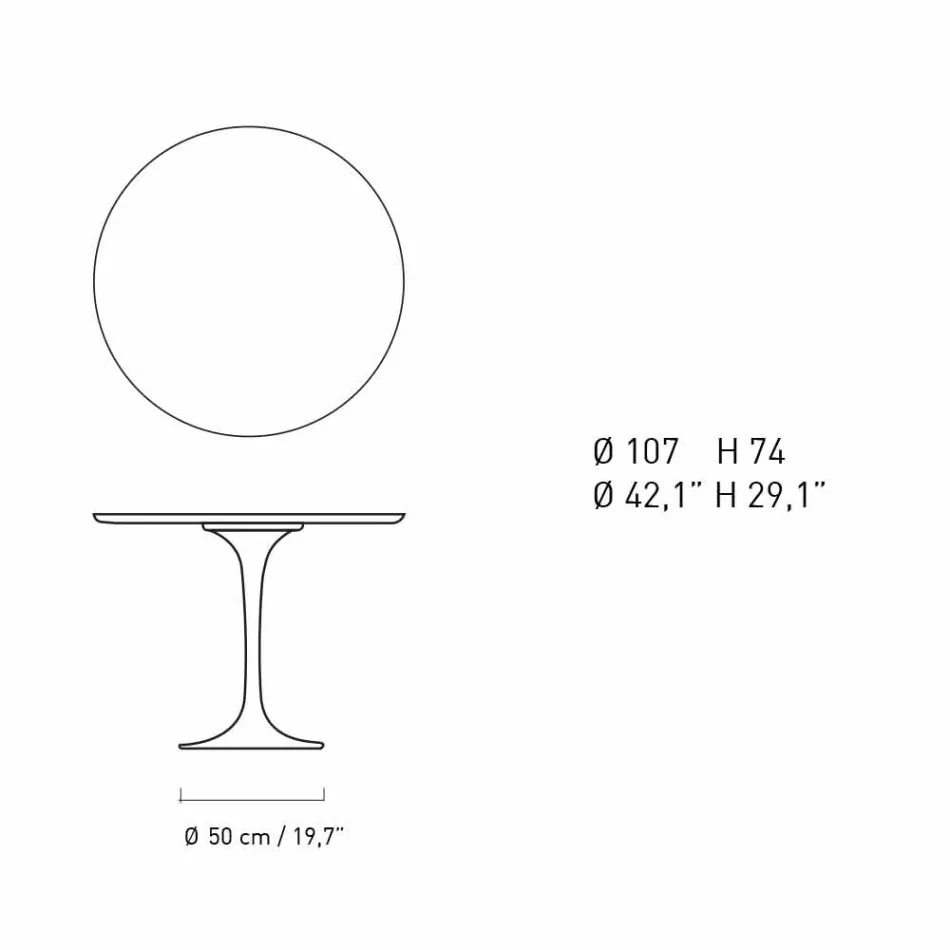 Kulatý jídelní stůl z mramoru a lakovaného hliníku vyrobený v Itálii - vynikající Viadurini