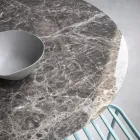 Kulatý jídelní stůl ze sklokeramiky a kovu Made in Italy - Alfero Viadurini