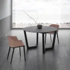 Kulatý jídelní stůl kovový a laminovaný Hpl Made in Italy - Bastiano Viadurini