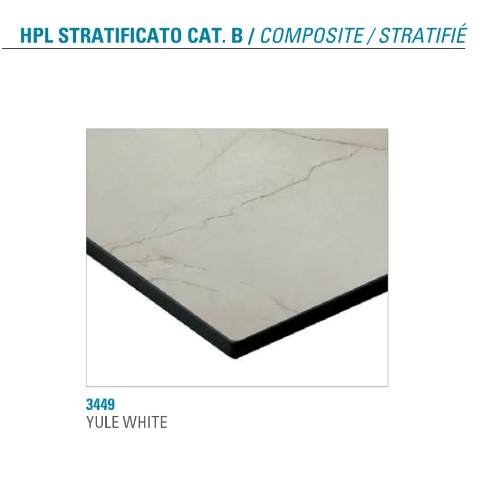 Kulatý jídelní stůl kovový a laminovaný Hpl Made in Italy - Bastiano Viadurini