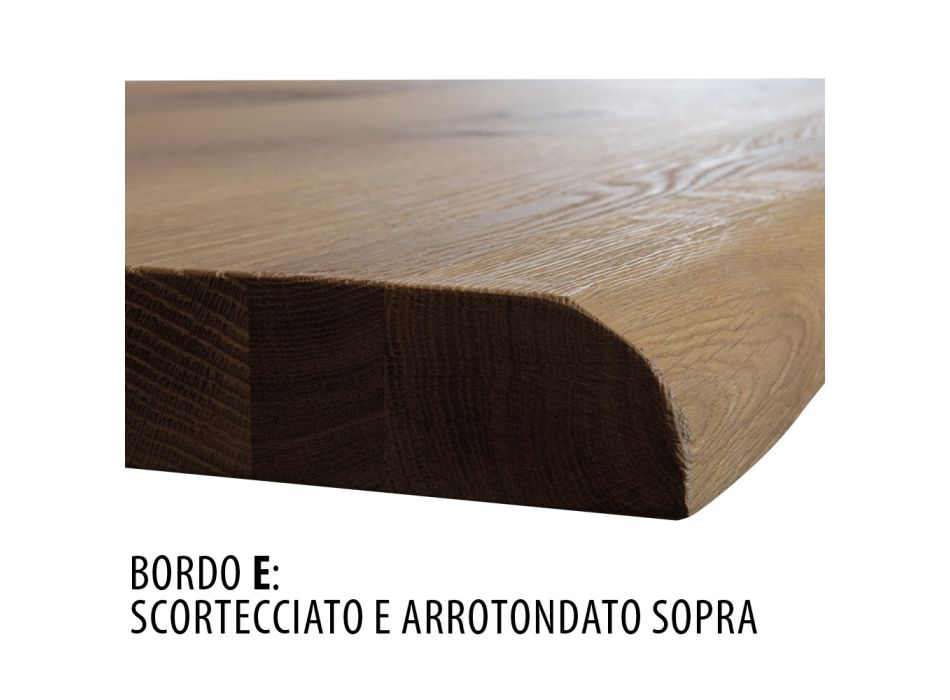 Masivní dubový jídelní stůl dostupný s různými hranami Made in Italy - Boromir Viadurini