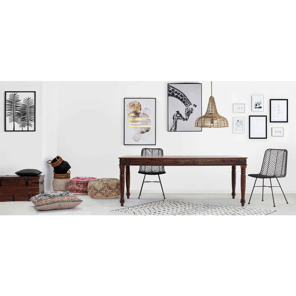 Jídelní stůl v klasickém stylu z masivního akátového dřeva Homemotion - Pitta Viadurini