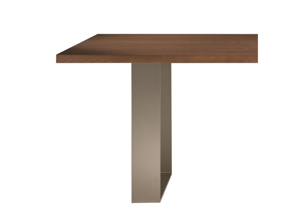 Konstrukce jídelního stolu ze železa a masivního dřeva Made in Italy - Romino Viadurini