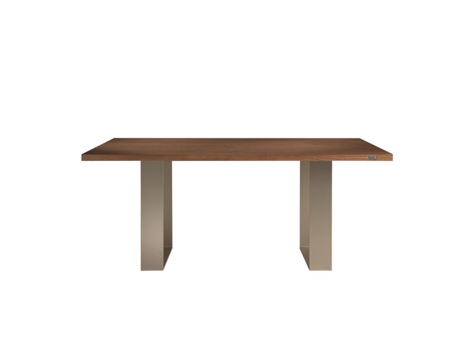 Konstrukce jídelního stolu ze železa a masivního dřeva Made in Italy - Romino Viadurini