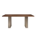 Konstrukce jídelního stolu ze železa a masivního dřeva Made in Italy - Romino