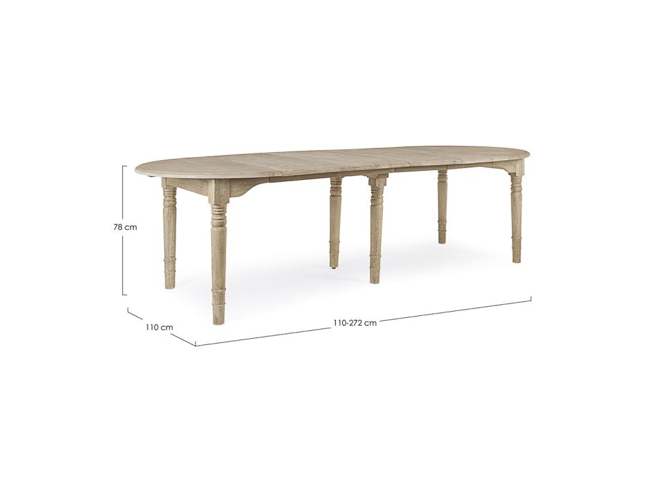 Kulatý jídelní stůl Rozkládací na 272 cm z Homemotion Wood - Guglio Viadurini