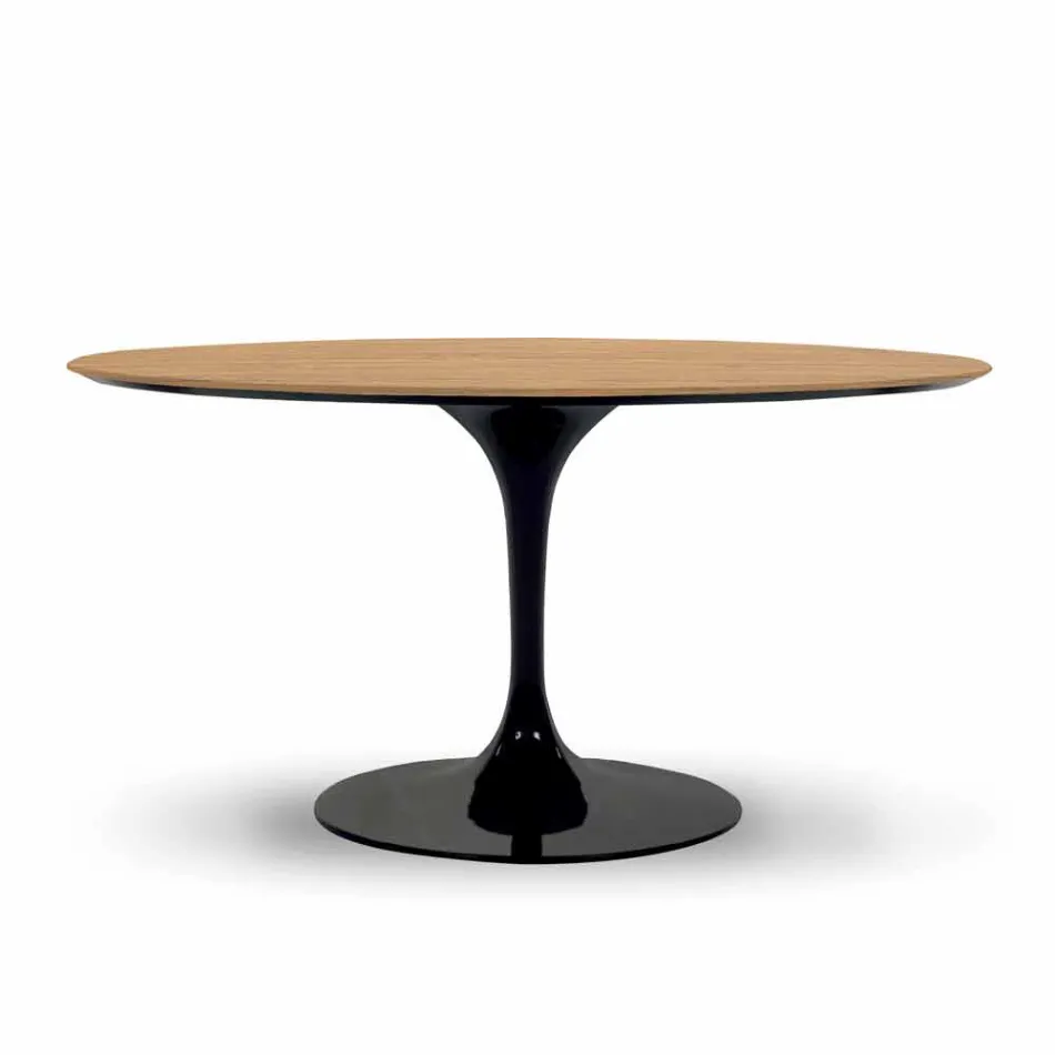 Kulatý jídelní stůl s jemnou dýhovanou deskou Made in Italy - dolary Viadurini