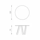 Kulatý jídelní stůl se skleněnou špičkou Adamo, moderní design Viadurini