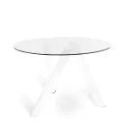 Kulatý jídelní stůl Adamo se skleněnou deskou, moderní design Viadurini