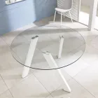 Kulatý jídelní stůl Adamo se skleněnou deskou, moderní design Viadurini