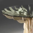 Kulatý jídelní dřevěný stůl s tvrzeného skla Dalia Viadurini