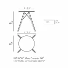 Kulatý jídelní stůl ze dřeva a horní desky, 4 kusy - dřevo Faz od společnosti Vondom Viadurini