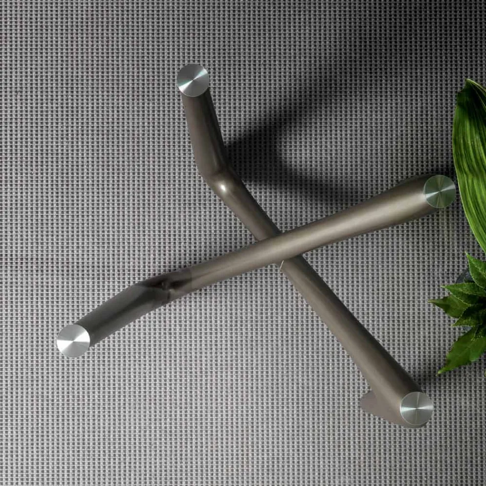 Kulatý jídelní stůl z průhledného skla a polyuretanových nohou - Stalto Viadurini