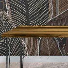 Stůl do obývacího pokoje z dubu a barevné epoxidové pryskyřice Made in Italy - Magnus Viadurini