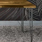 Stůl do obývacího pokoje z dubu a barevné epoxidové pryskyřice Made in Italy - Magnus Viadurini