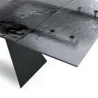 Obývací stůl 160x90 s průhlednou deskou z tepaného skla - Martello Viadurini