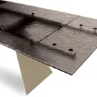 Obývací stůl 160x90 s průhlednou deskou z tepaného skla - Martello Viadurini