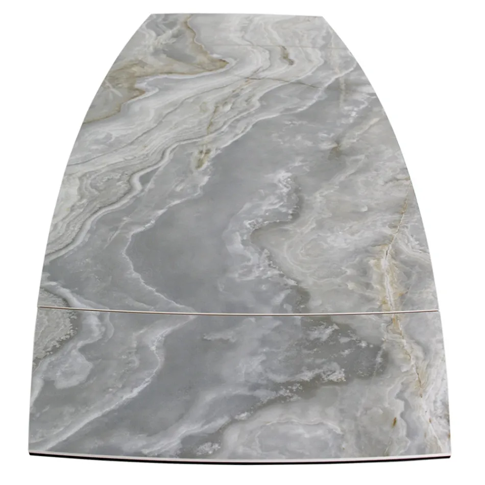 Rozkládací stůl do obývacího pokoje s deskou ve tvaru sudu z keramiky vyrobené v Itálii – brýle Viadurini