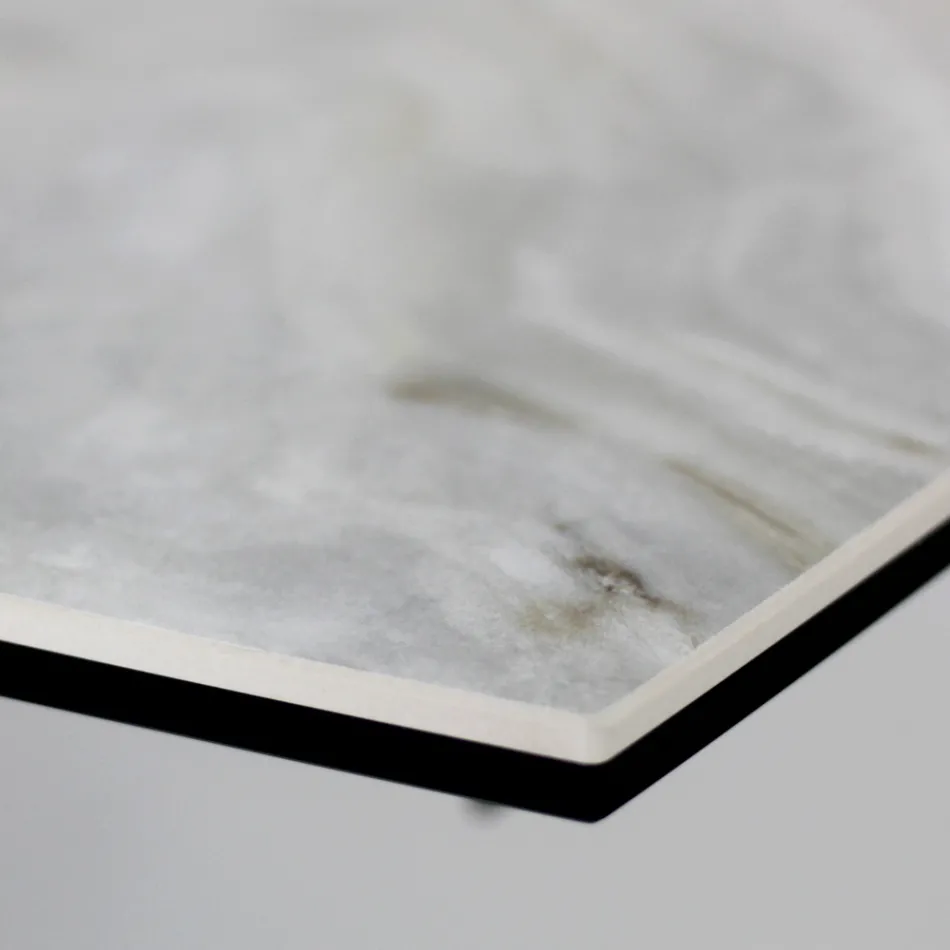 Rozkládací stůl do obývacího pokoje s deskou ve tvaru sudu z keramiky vyrobené v Itálii – brýle Viadurini