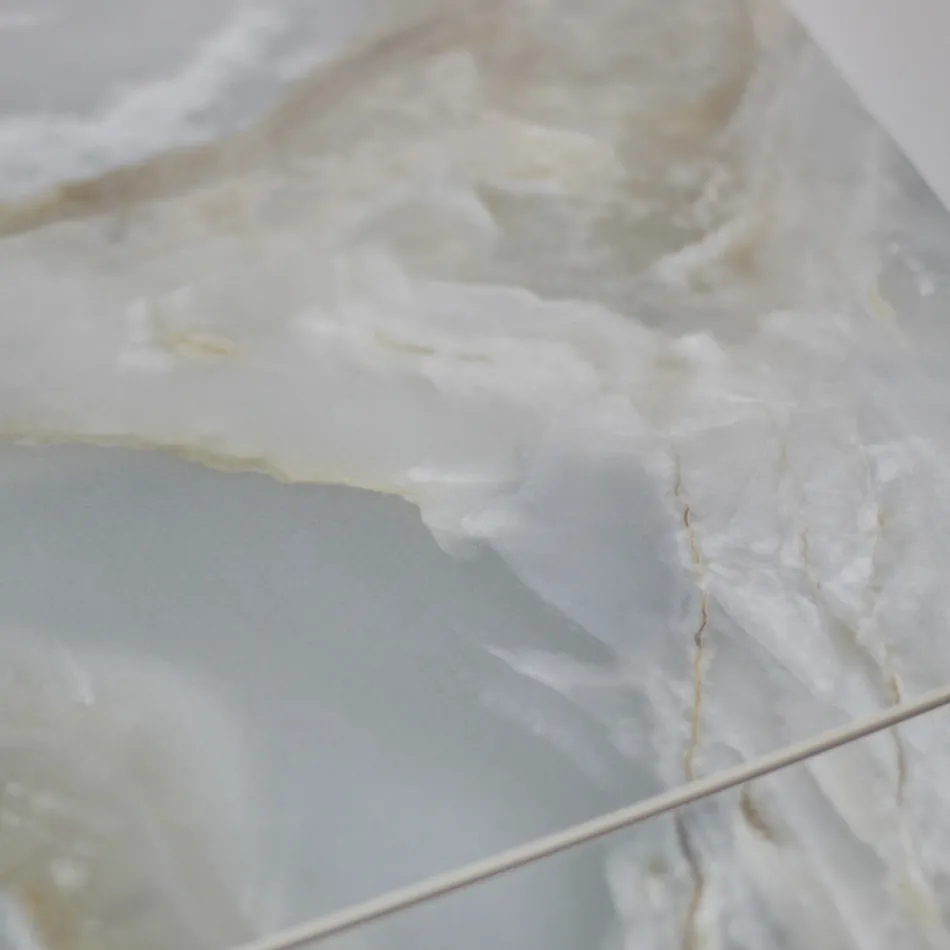 Rozkládací stůl do obývacího pokoje s deskou ve tvaru sudu z keramiky vyrobené v Itálii – brýle Viadurini