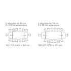 Rozkládací stůl do obývacího pokoje s deskou ve tvaru sudu z keramiky vyrobené v Itálii – brýle Viadurini