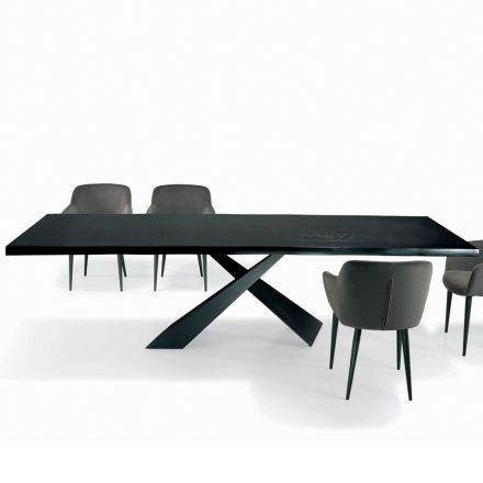 Pevný stůl do obývacího pokoje s odkorněnou hranou Made in Italy - Holidays Viadurini