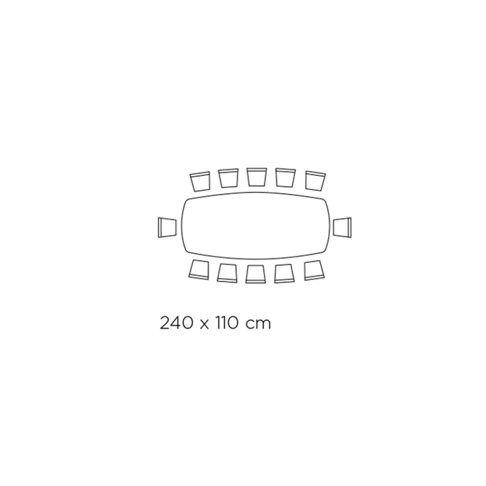 Pevný stolek do obývacího pokoje s deskou ve tvaru sudu z keramiky vyrobené v Itálii – brýle Viadurini