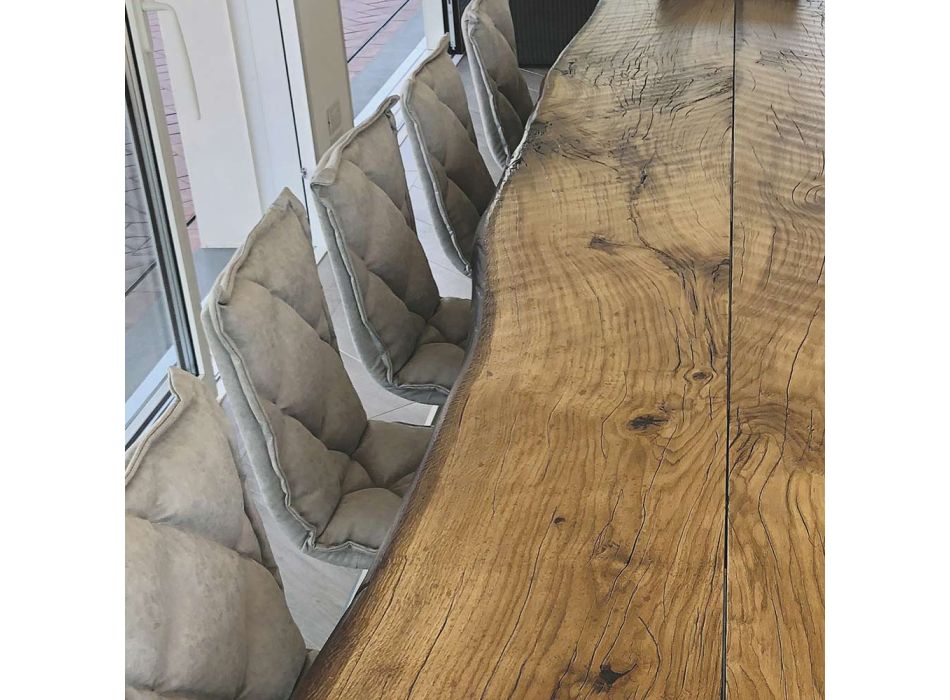 Stůl do obývacího pokoje ze sekulárního dubu a 12 židlí v ceně Vyrobeno v Itálii – Dite, jedinečný kus Viadurini