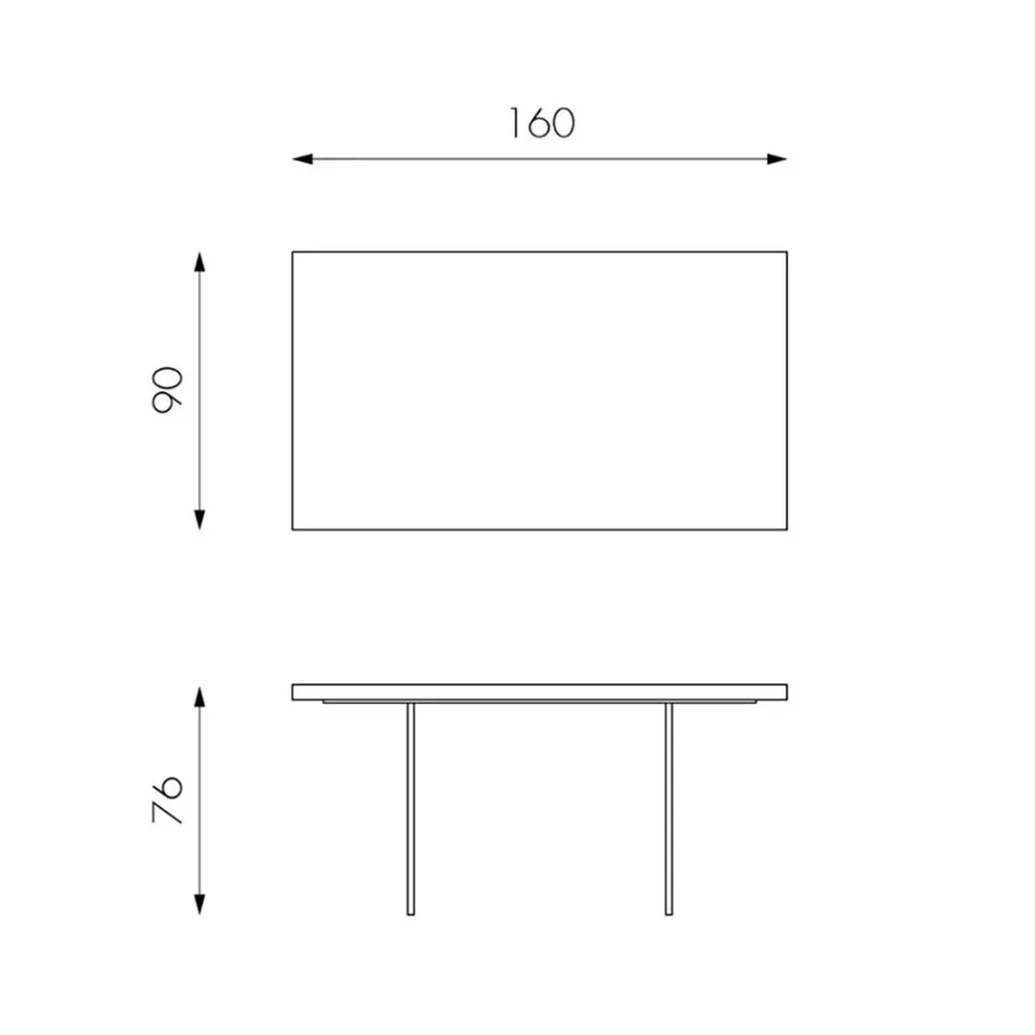 Stůl do obývacího pokoje z dubové dýhy a podnože z tvrzeného skla - Nicofisso Viadurini