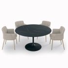 Pevný kulatý obývací pokojový stůl z laminátu a hliníku vyrobený v Itálii - dolary Viadurini