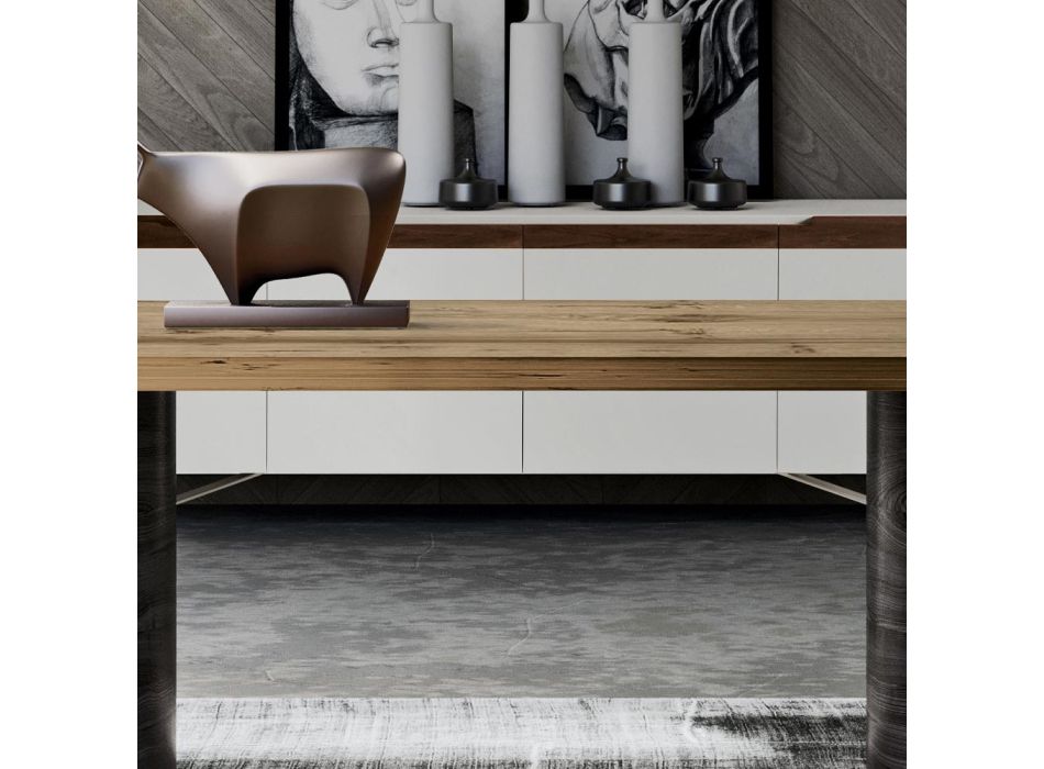 Moderní obývací stůl z masivního dřeva vyrobený v Itálii - Catrin Viadurini
