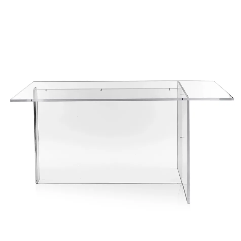Průhledný plexisklový stůl Selenia s minimalistickým designem vyrobený v Itálii Viadurini