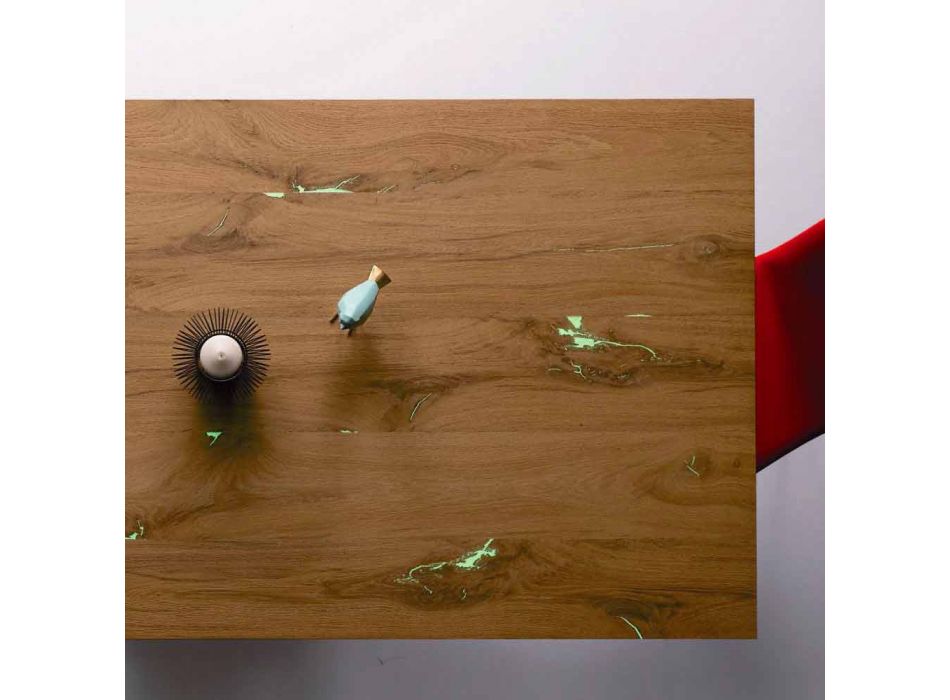 Roztažitelný designový stůl až do 294 cm ze dřeva a kovu vyrobený v Itálii - Nuzzo Viadurini