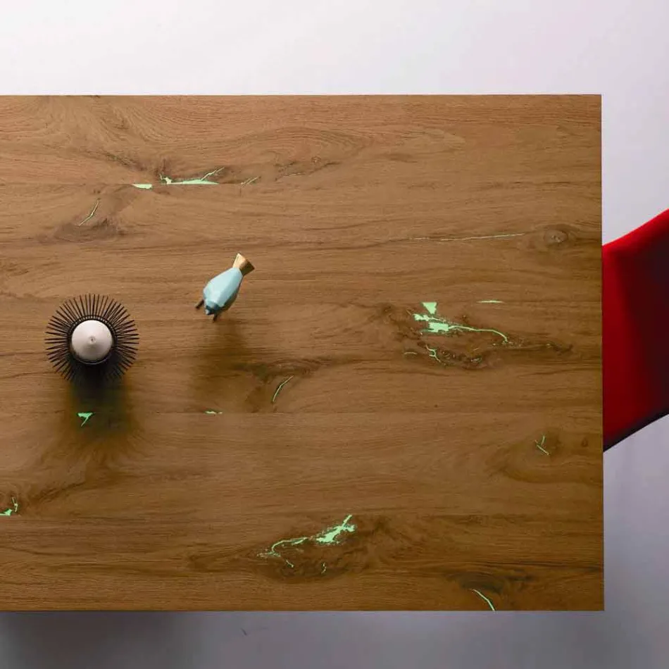 Roztažitelný designový stůl až do 294 cm ze dřeva a kovu vyrobený v Itálii - Nuzzo Viadurini