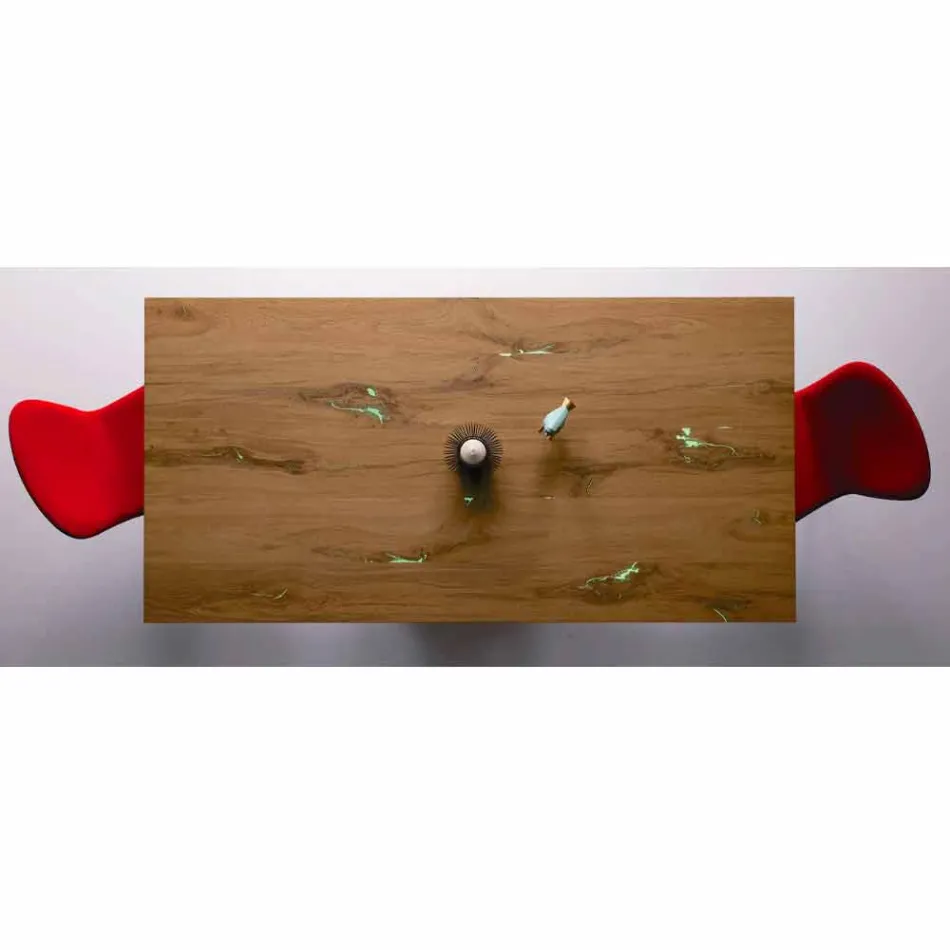 Roztažitelný designový stůl až do 294 cm ze dřeva a kovu vyrobený v Itálii - Nuzzo Viadurini