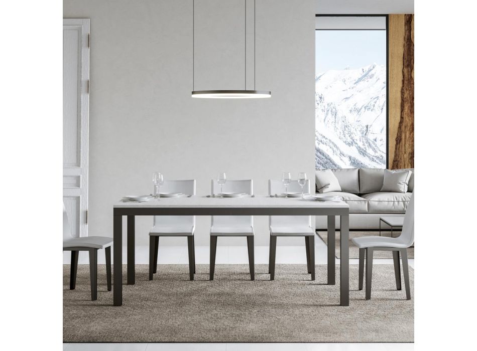 Designový stůl s dřevěnou deskou Rozkládací až na 440 cm Made in Italy - Foxy Viadurini